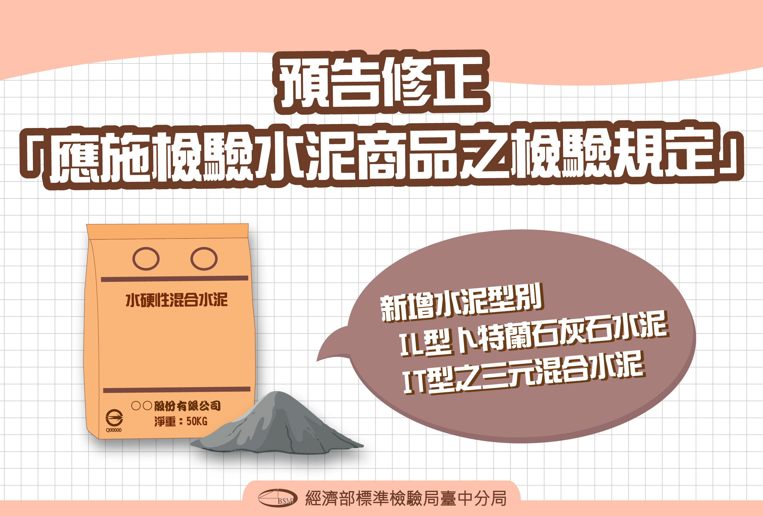 經濟部標準檢驗局預告修正「應施檢驗水泥商品之檢驗規定」