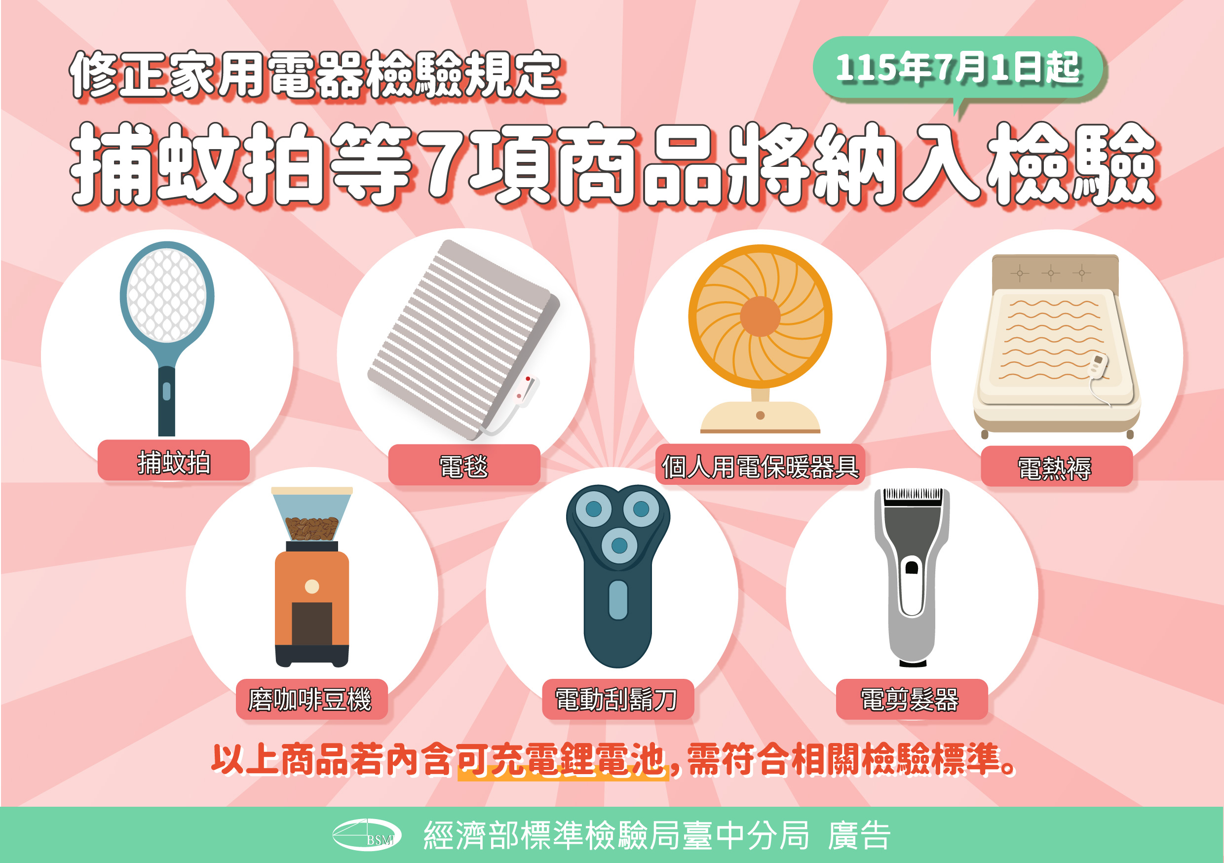 修正家用電器檢驗規定:捕蚊拍等7項商品將納入檢驗.jpg 修正家用電器檢驗規定:捕蚊拍等7項商品將納入檢驗.jpg
