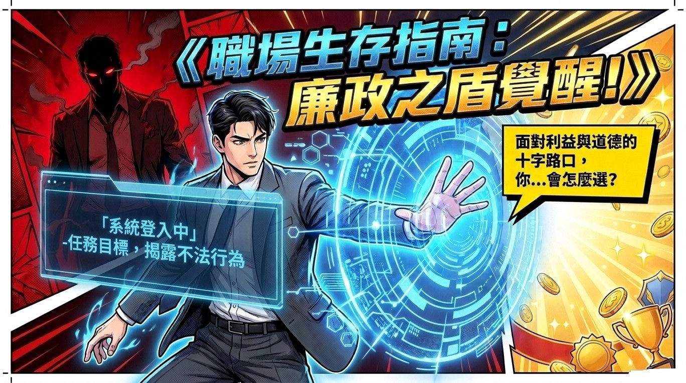 職場生存指南:廉政之盾覺醒(廉政及公益揭弊者保護法宣導影片).jpg 職場生存指南:廉政之盾覺醒(廉政及公益揭弊者保護法宣導影片).jpg