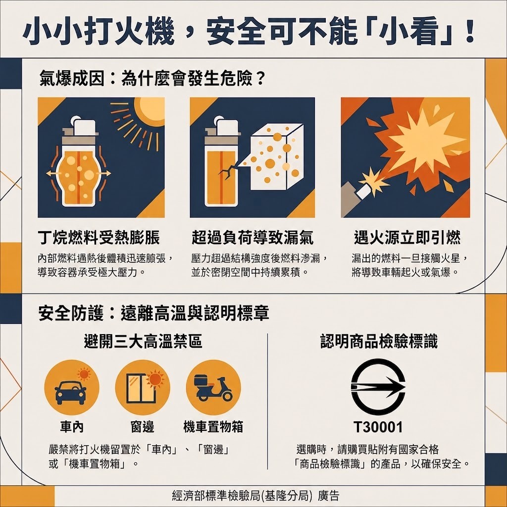 小小打火機,安全可不能「小看」-安全防護:遠離高溫與認明商品檢驗標識